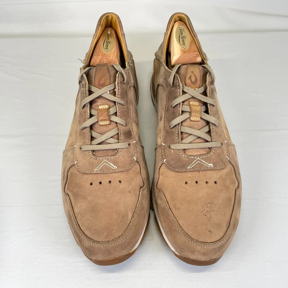 Olukai HUAKA'I LI Shoes Mens Size 11 Brown Nubuck Lace Up Casual Sneakers
